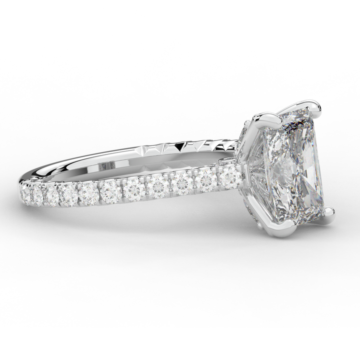 2.70CT.TW RADIANT LAB DIAMOND SOLITAIRE ENGAGEMENT RING - Nazarelle
