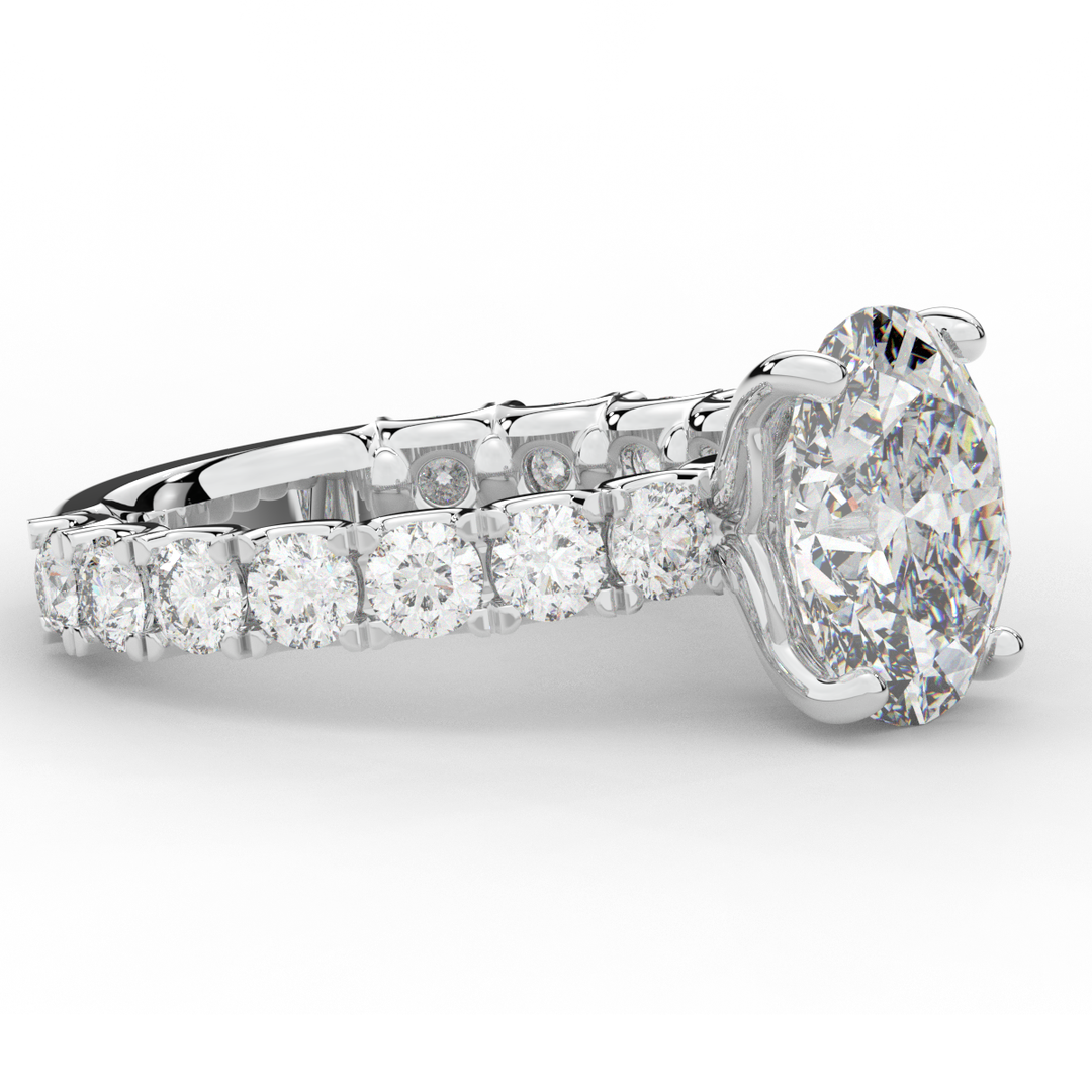 4.35CT.TW OVAL LAB DIAMOND ENGAGEMENT RING - Nazarelle