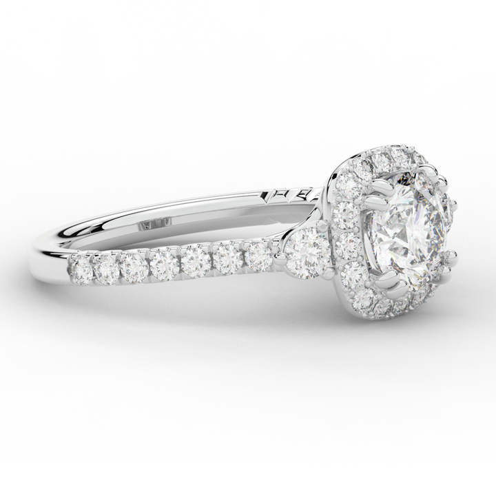 1.75CT.TW ROUND LAB DIAMOND HALO ENGAGEMENT RING - Nazarelle