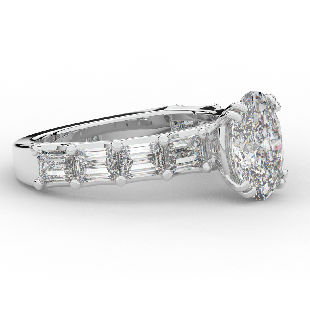 3.75CT.TW OVAL LAB DIAMOND SOLITAIRE ENGAGEMENT RING - Nazarelle