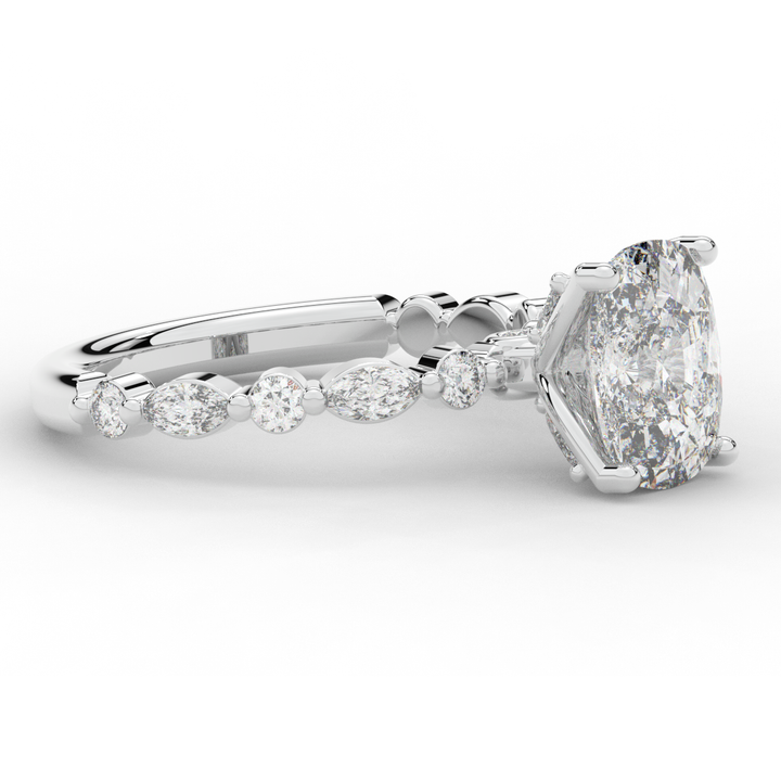 2.60CT.TW CUSHION LAB DIAMOND SOLITAIRE ENGAGEMENT RING - Nazarelle