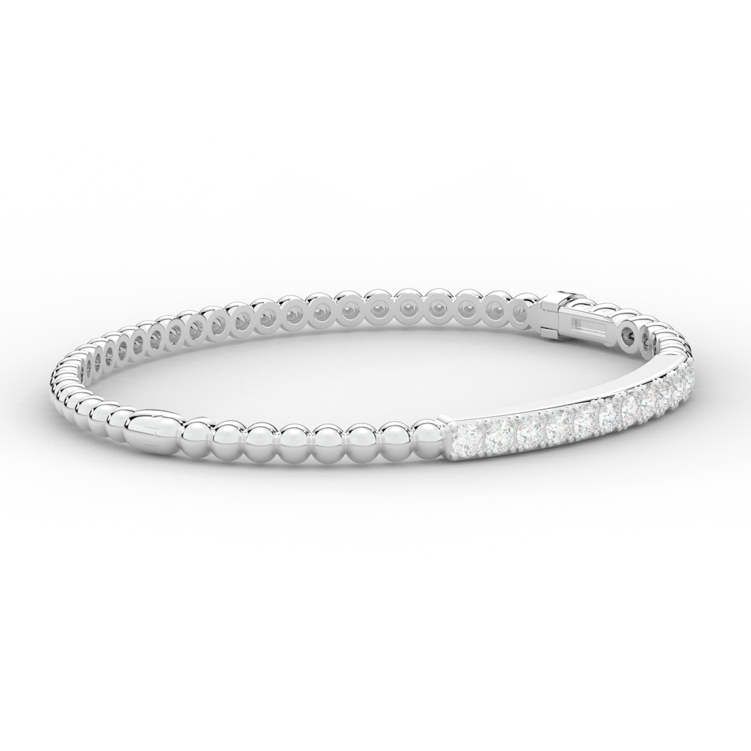 1.10CT.TW ROUND LAB DIAMOND BANGLE - Nazarelle
