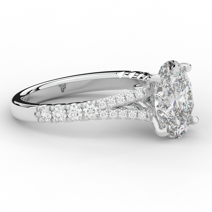 3.45CT.TW OVAL LAB DIAMOND ENGAGEMENT RING - Nazarelle