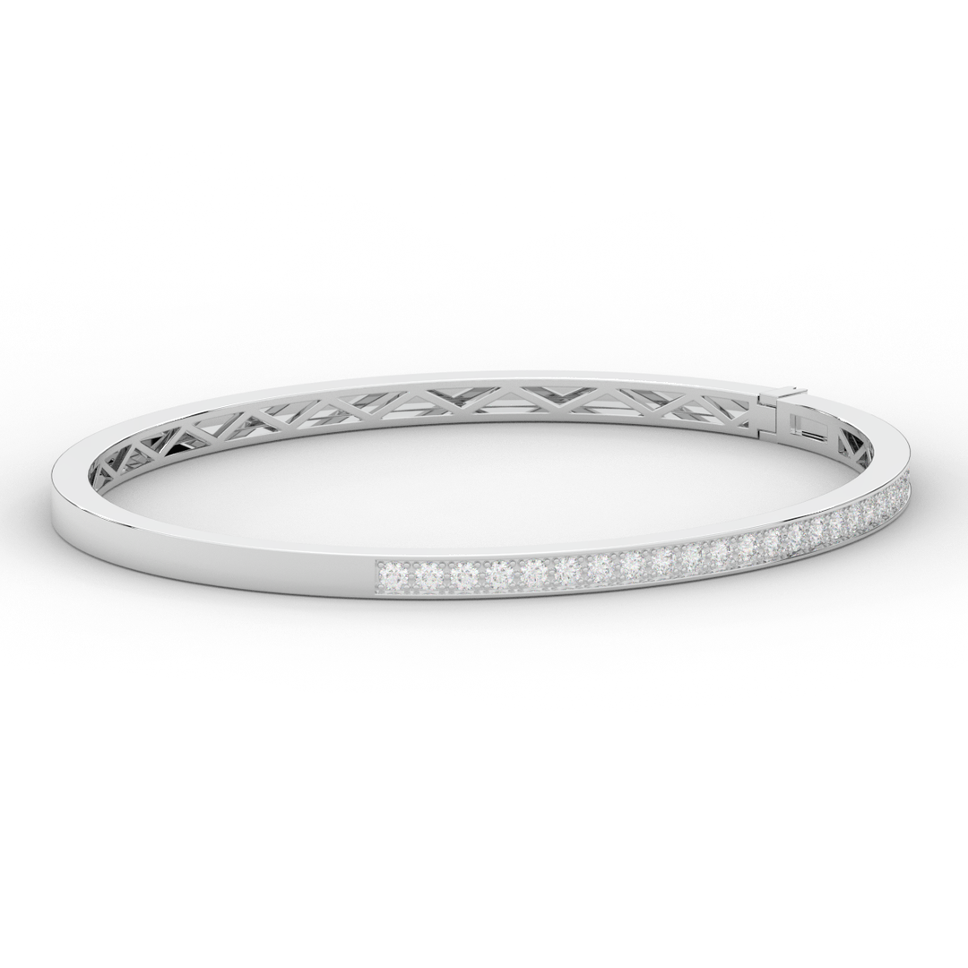 0.90CT.TW ROUND LAB DIAMOND BANGLE - Nazarelle
