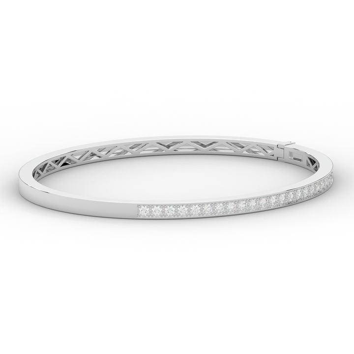 0.90CT.TW ROUND LAB DIAMOND BANGLE - Nazarelle