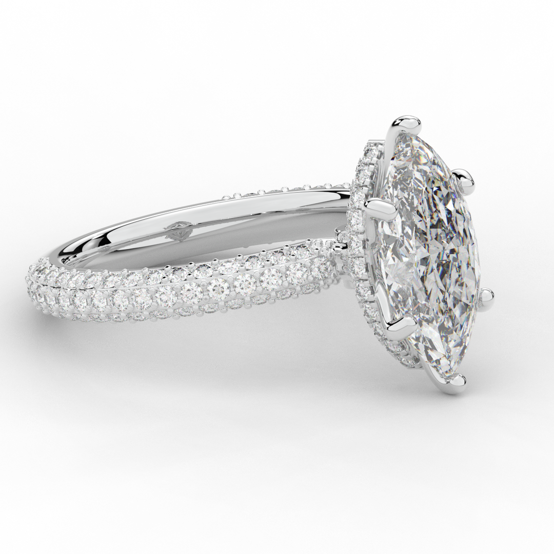 2.60CT.TW MARQUISE LAB DIAMOND ENGAGEMENT RING - Nazarelle