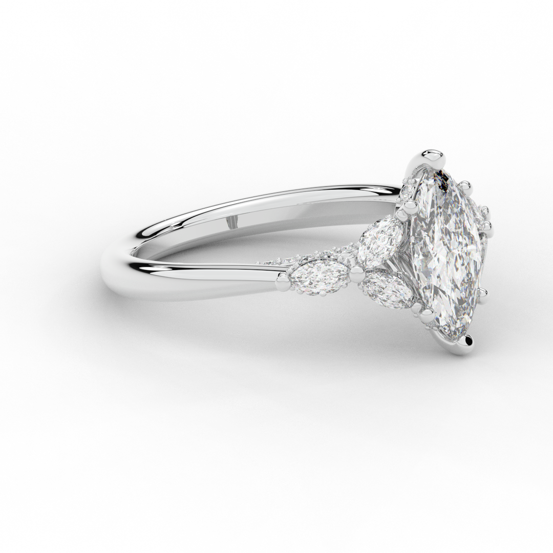 1.50CT.TW MARQUISE LAB DIAMOND ENGAGEMENT RING - Nazarelle