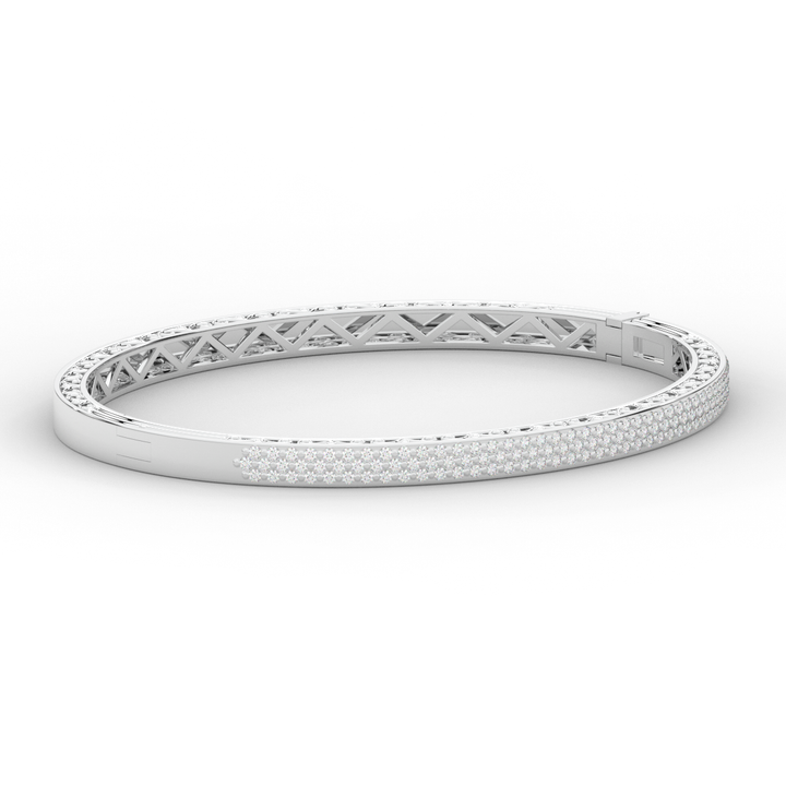 0.75CT.TW 3 ROW ROUND LAB DIAMOND  BANGLE - Nazarelle