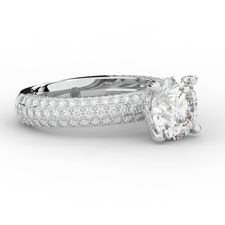 4.80CT.TW ROUND LAB DIAMOND UNDERHALO ENGAGEMENT RING - Nazarelle
