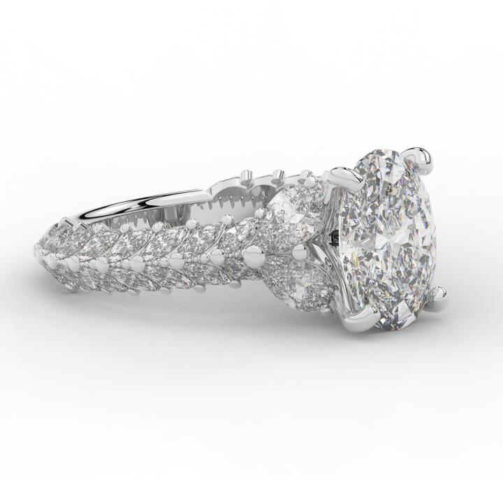 5.25CT.TW OVAL LAB DIAMOND HALO ENGAGEMENT RING - Nazarelle
