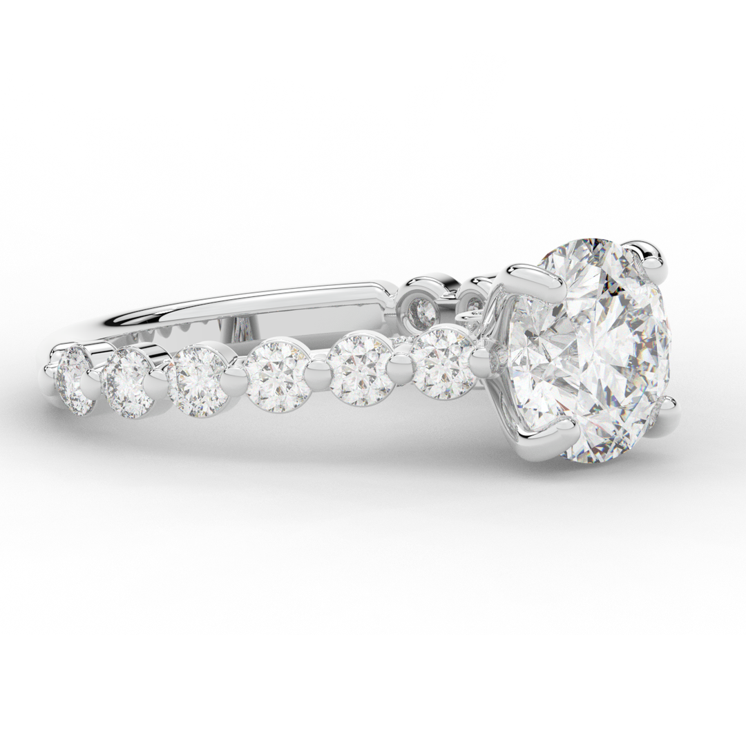 3.90CT.TW ROUND LAB DIAMOND ENGAGEMENT RING - Nazarelle