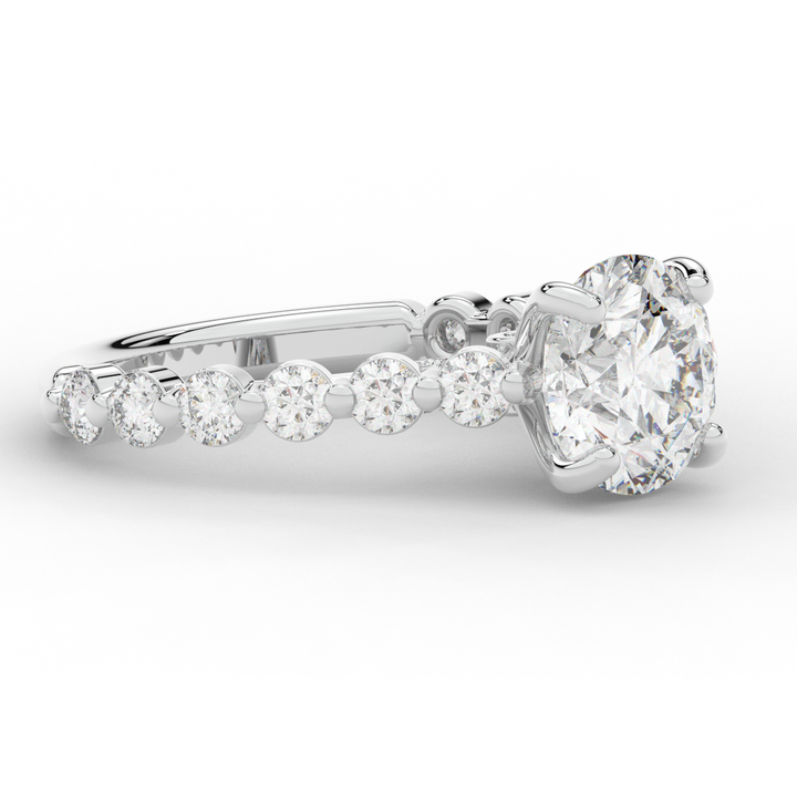 3.90CT.TW ROUND LAB DIAMOND ENGAGEMENT RING - Nazarelle