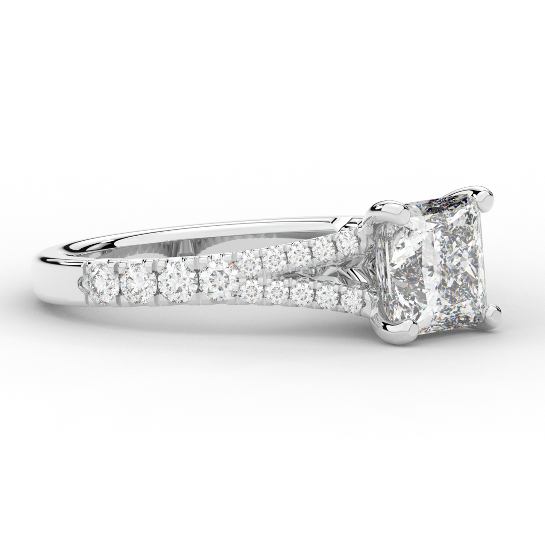 2.45CT.TW PRINCESS LAB DIAMOND ENGAGEMENT RING - Nazarelle