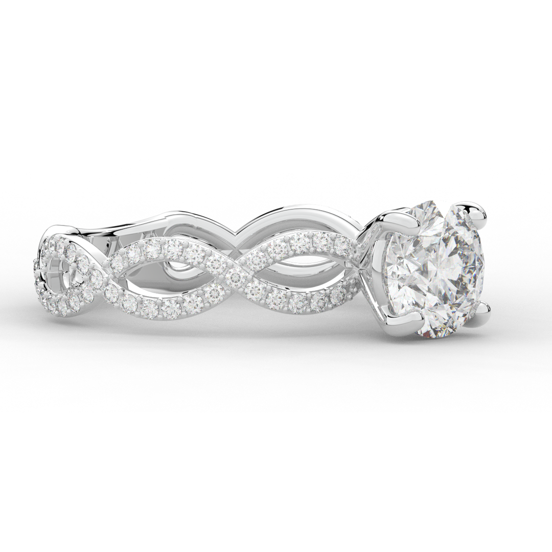 1.30CT.TW ROUND LAB DIAMOND ENGAGEMENT RING - Nazarelle