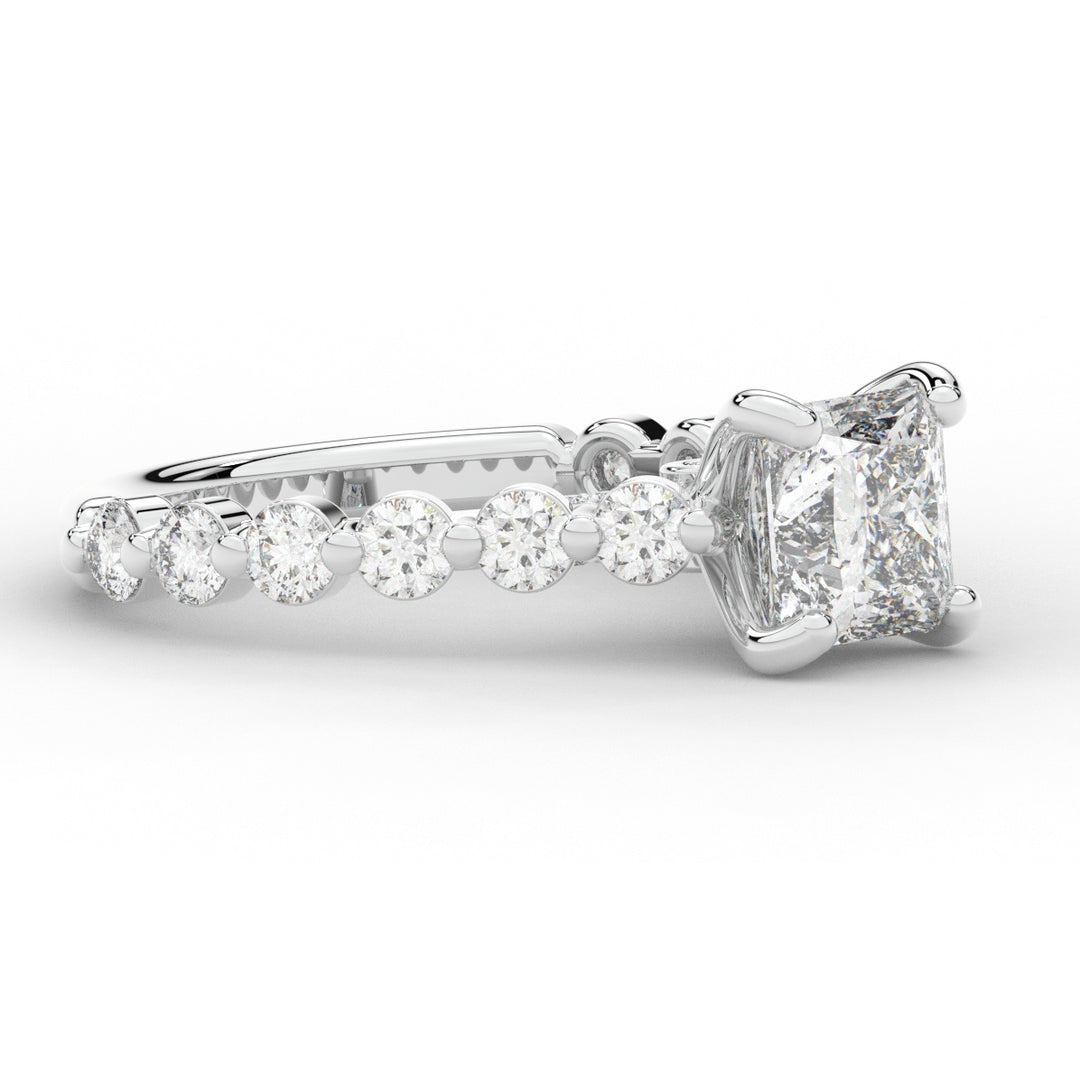 3.90CT.TW PRINCESS LAB DIAMOND ENGAGEMENT RING - Nazarelle