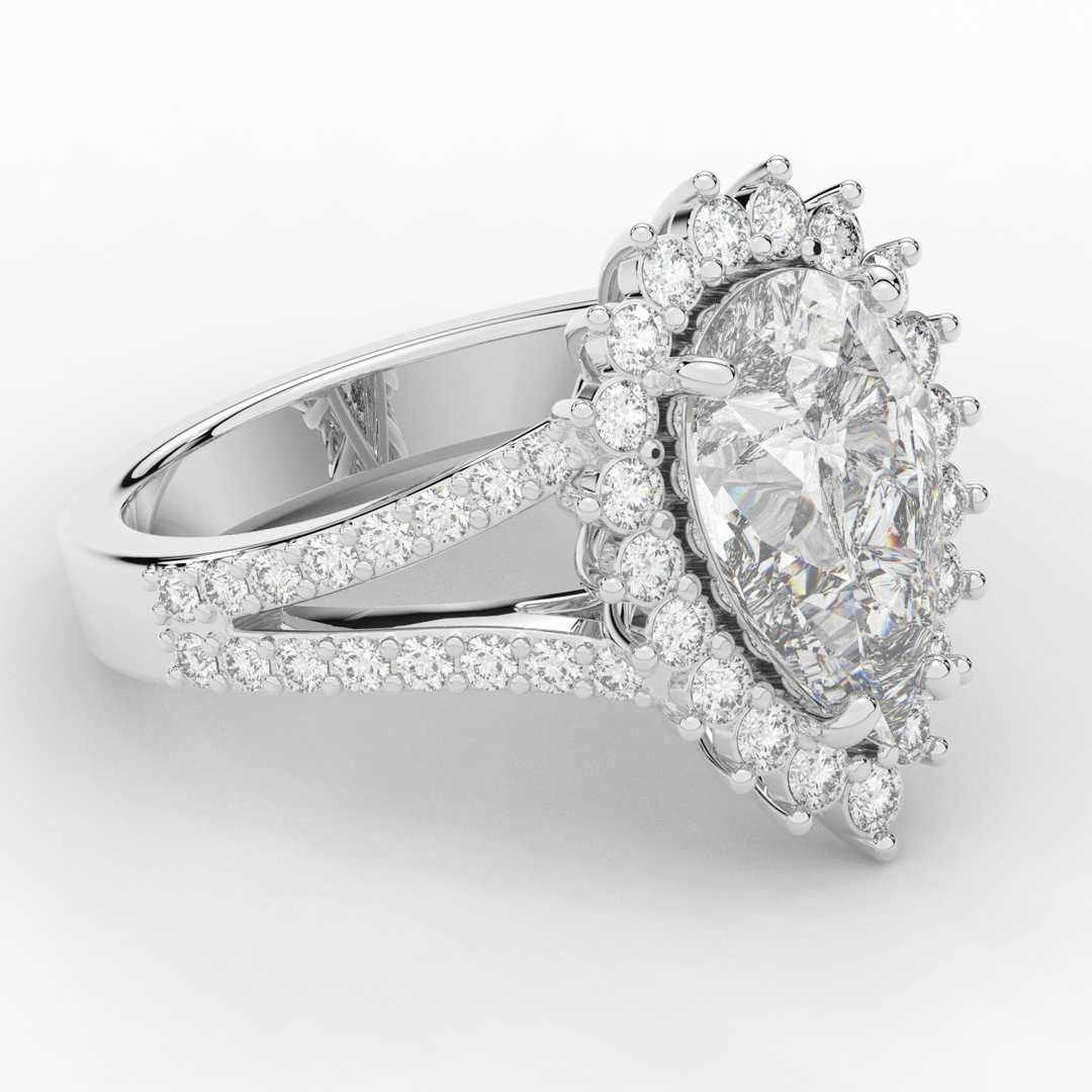 3.60CT.TW ROUND LAB DIAMOND ENGAGEMENT RING - Nazarelle