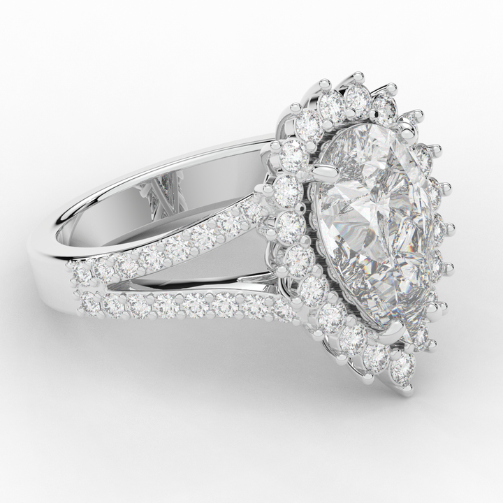 3.60CT.TW ROUND LAB DIAMOND ENGAGEMENT RING - Nazarelle