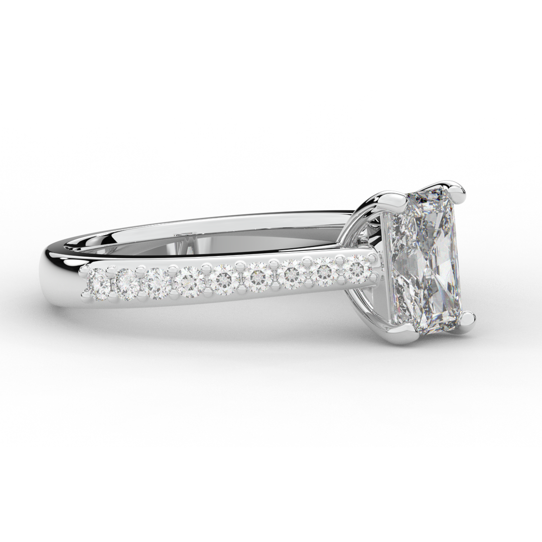 1.25CT.TW RADIANT LAB DIAMOND SOLITAIRE ENGAGEMENT RING - Nazarelle