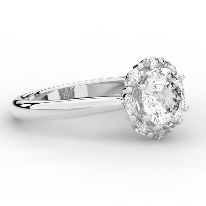 2.40CT.TW ROUND LAB DIAMOND HALO ENGAGEMENT RING - Nazarelle