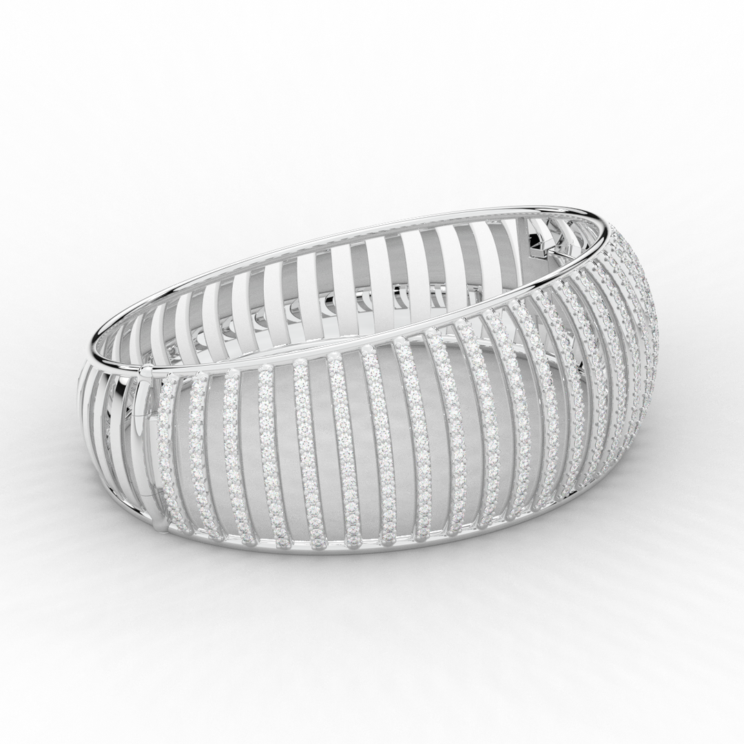 4.00CT.TW ROUND LAB DIAMOND BANGLE - Nazarelle