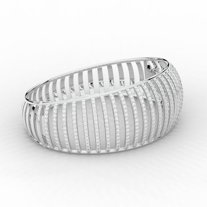 4.00CT.TW ROUND LAB DIAMOND BANGLE - Nazarelle