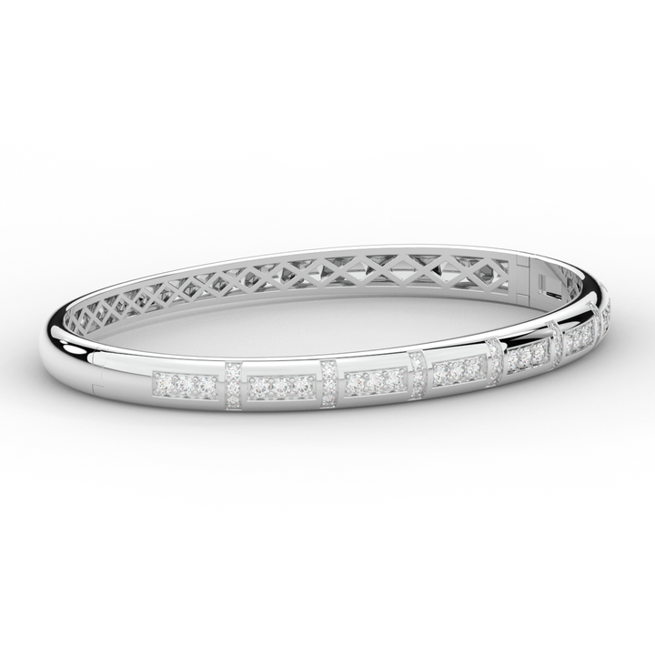 1.25CT.TW ROUND LAB DIAMOND BANGLE - Nazarelle