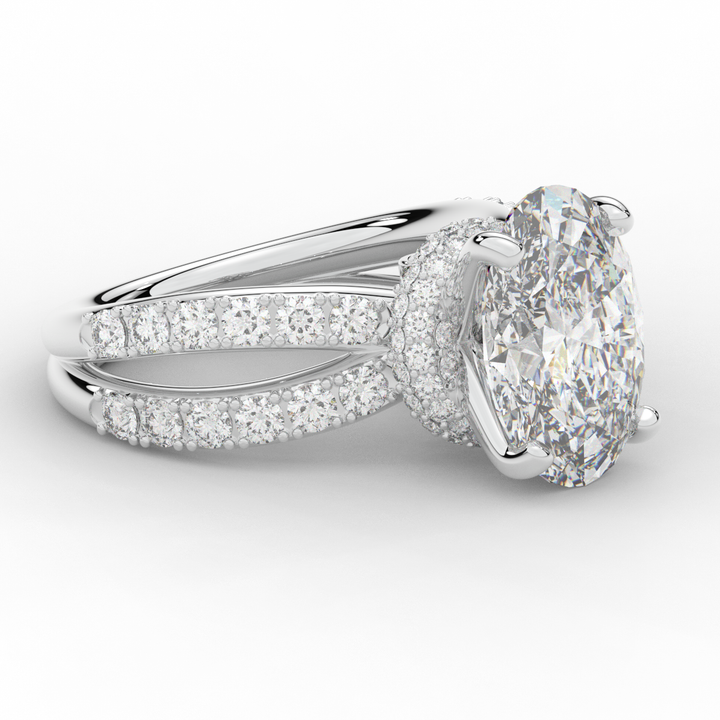 6.25CT.TW OVAL LAB DIAMOND ENGAGEMENT RING - Nazarelle