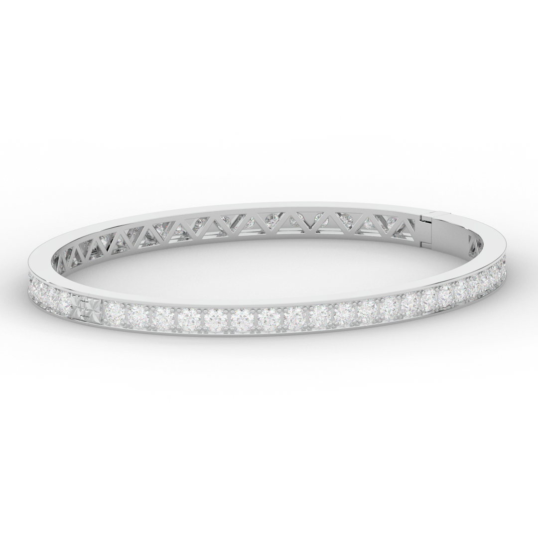 5.10CT.TW ROUND LAB DIAMOND BANGLE - Nazarelle