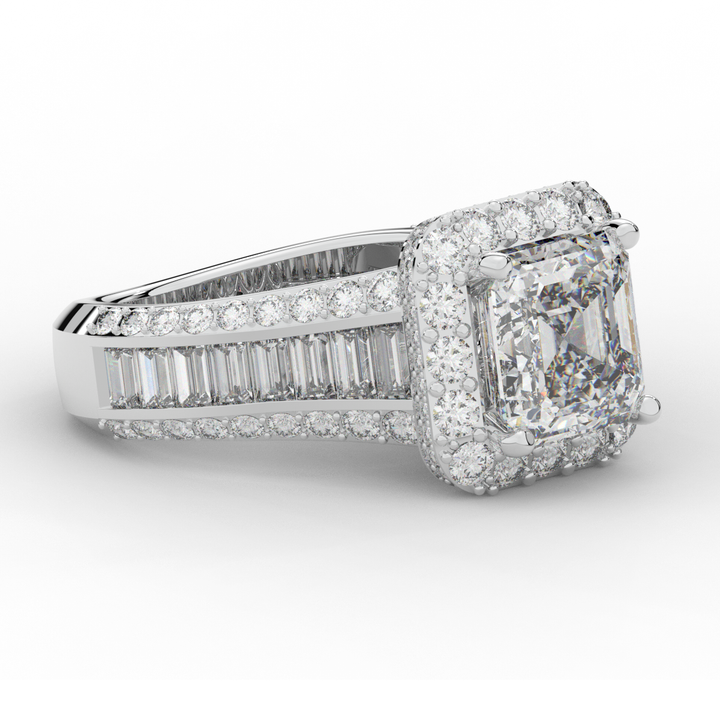 6.10CT.TW ASCHER LAB DIAMOND HALO ENGAGEMENT RING - Nazarelle