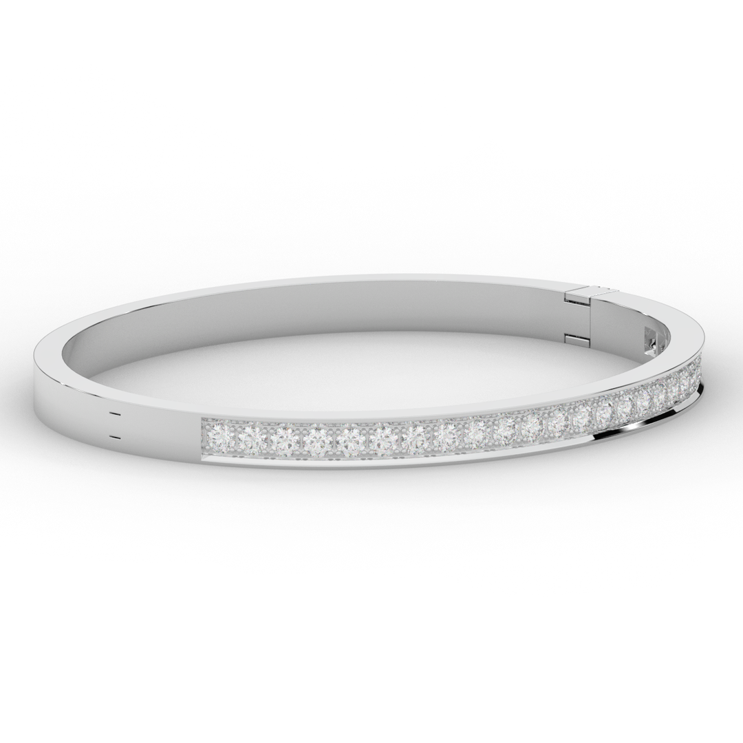 1.25CT.TW ROUND LAB DIAMOND BANGLE - Nazarelle