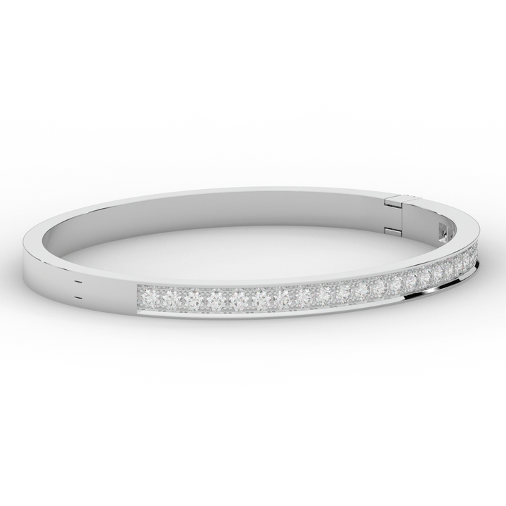 1.25CT.TW ROUND LAB DIAMOND BANGLE - Nazarelle
