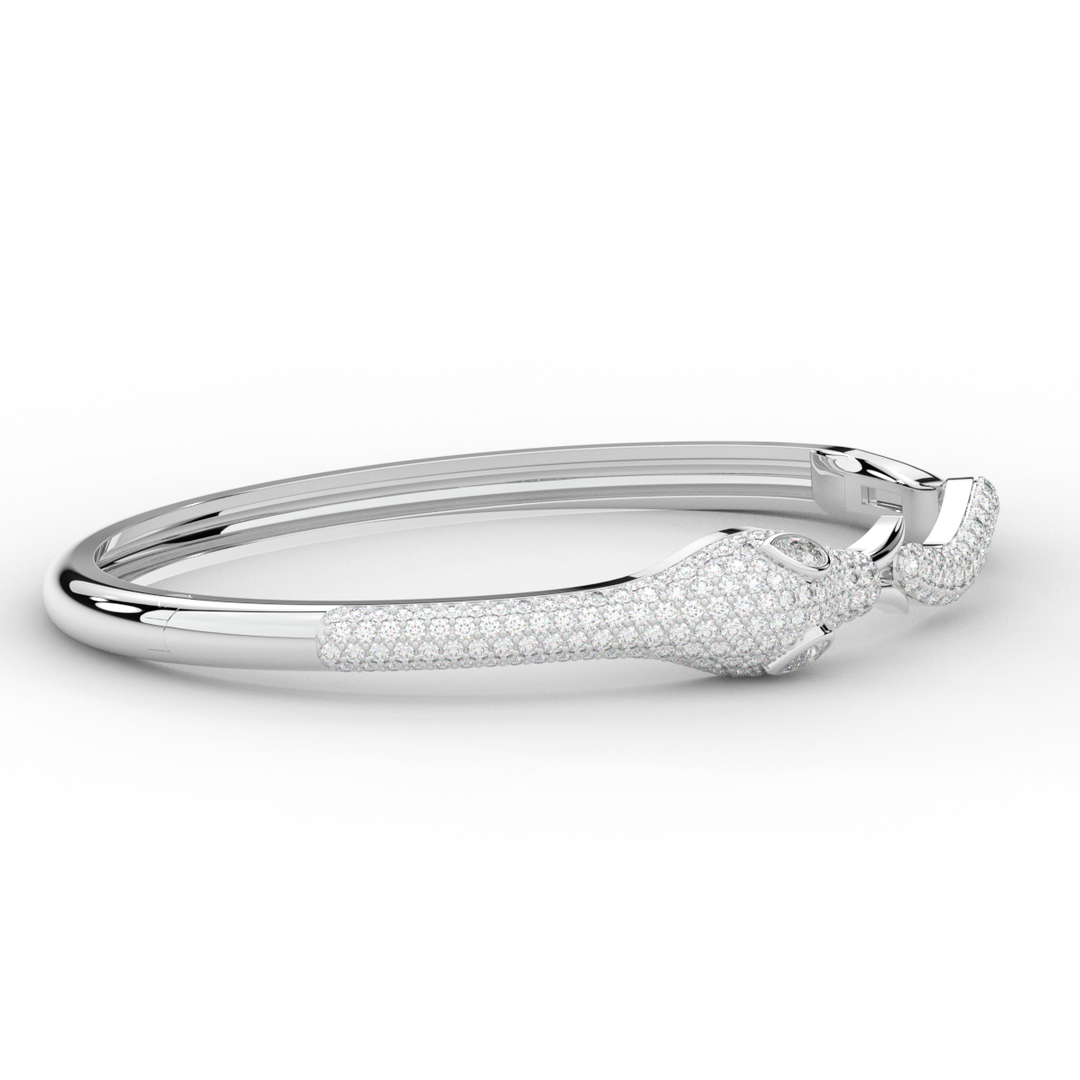 2.00CT.TW ROUND AND PEAR LAB DIAMOND SNAKE BANGLE - Nazarelle