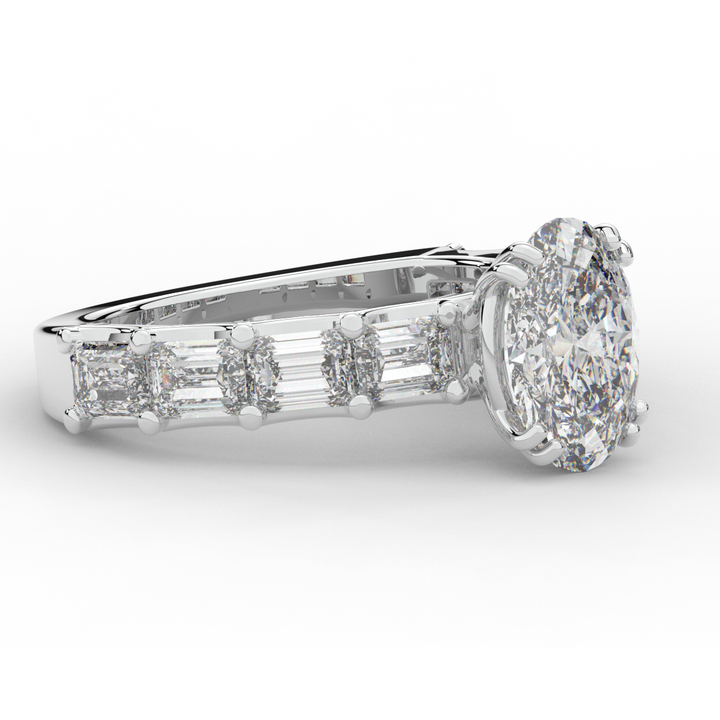 3.75CT.TW OVAL LAB DIAMOND SOLITAIRE ENGAGEMENT RING - Nazarelle