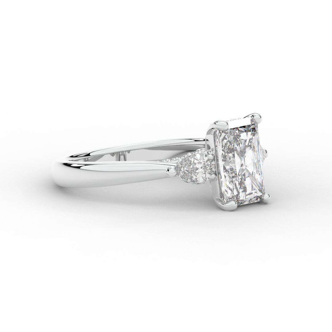2.40CT.TW RADIANT LAB DIAMOND 3 STONE ENGAGEMENT RING - Nazarelle