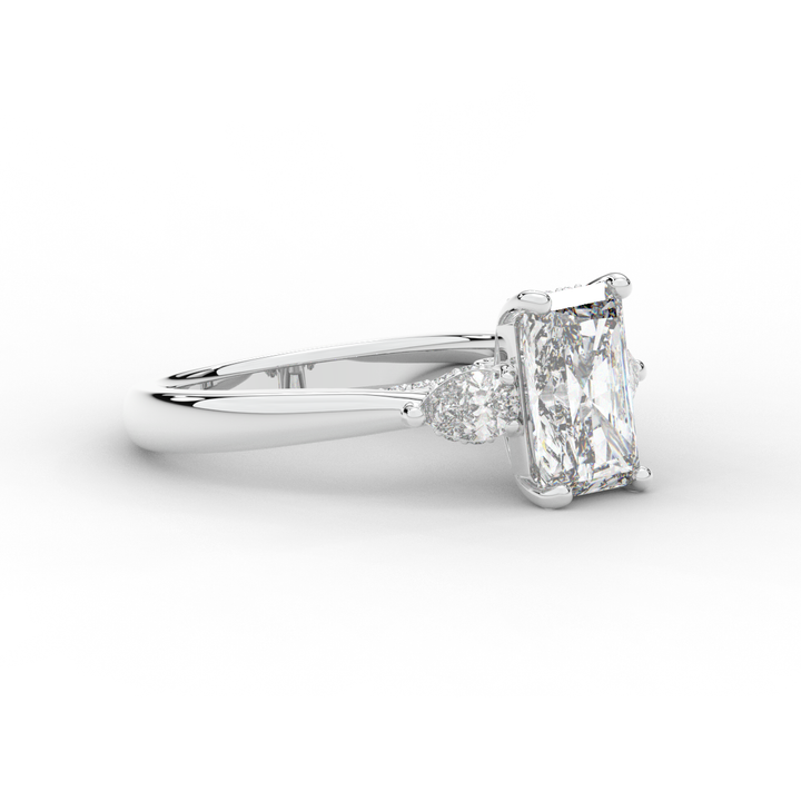 2.40CT.TW RADIANT LAB DIAMOND 3 STONE ENGAGEMENT RING - Nazarelle