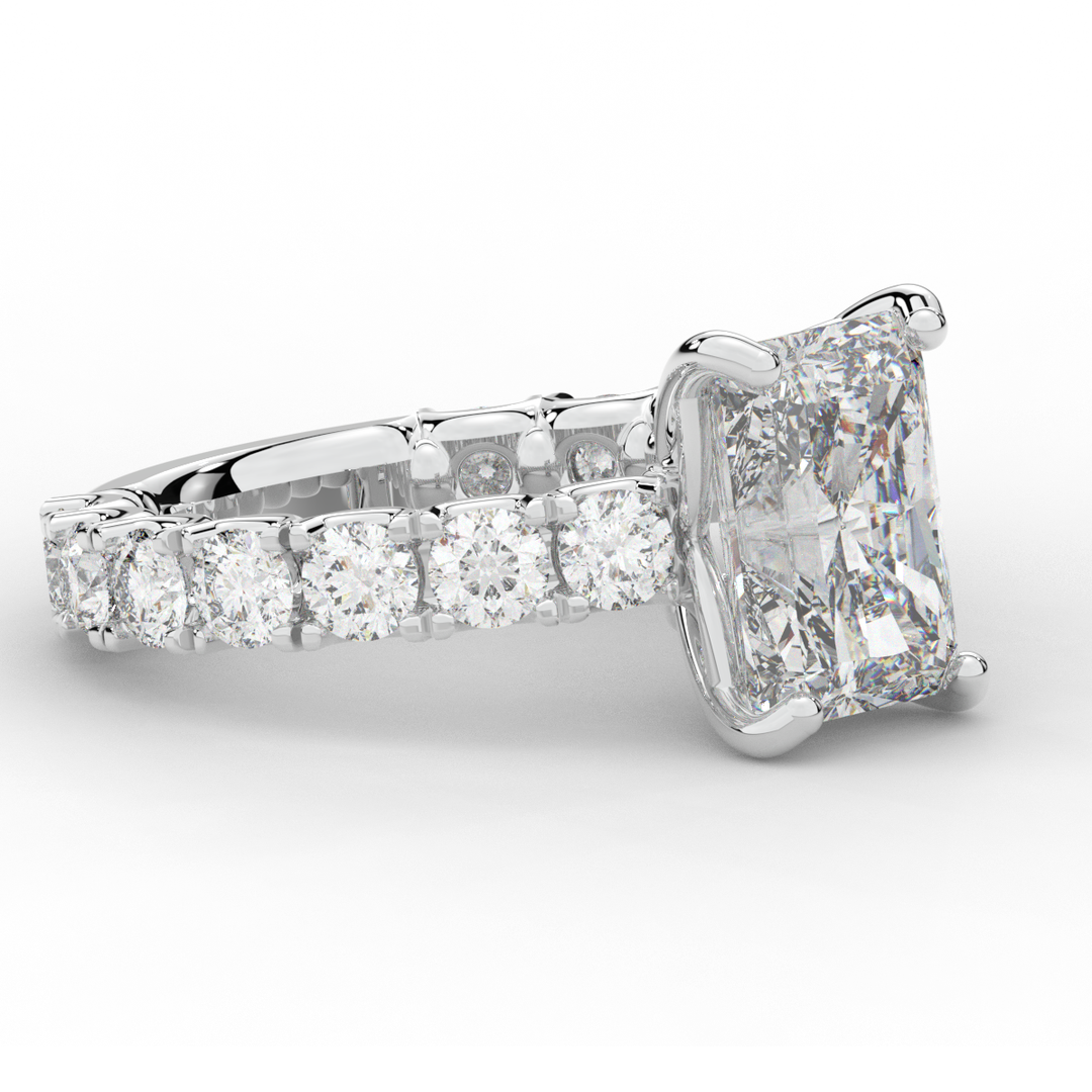 4.35CT.TW RADIANT LAB DIAMOND ENGAGEMENT RING - Nazarelle