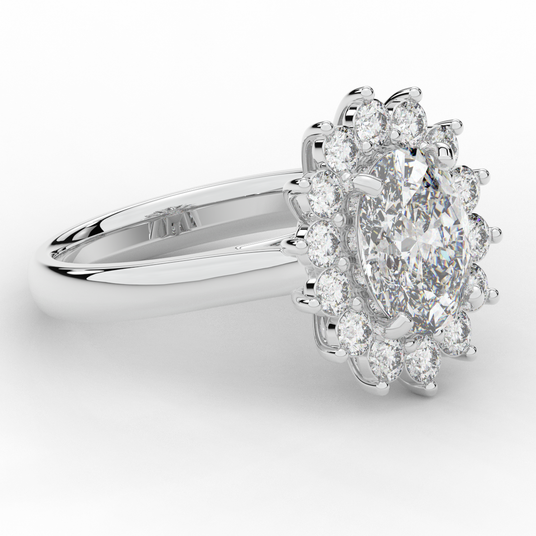 2.65CT.TW OVAL LAB DIAMOND HALO ENGAGEMENT RING - Nazarelle