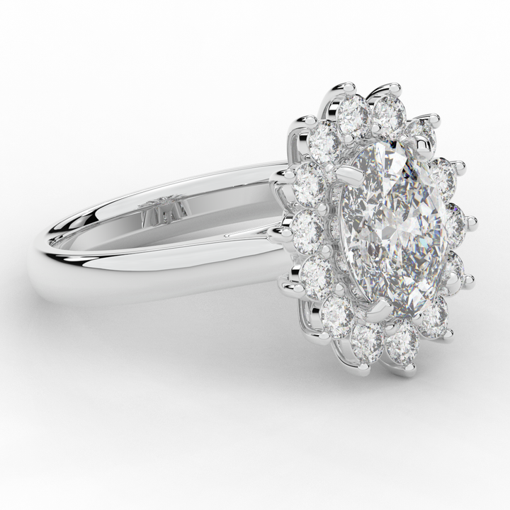 2.65CT.TW OVAL LAB DIAMOND HALO ENGAGEMENT RING - Nazarelle