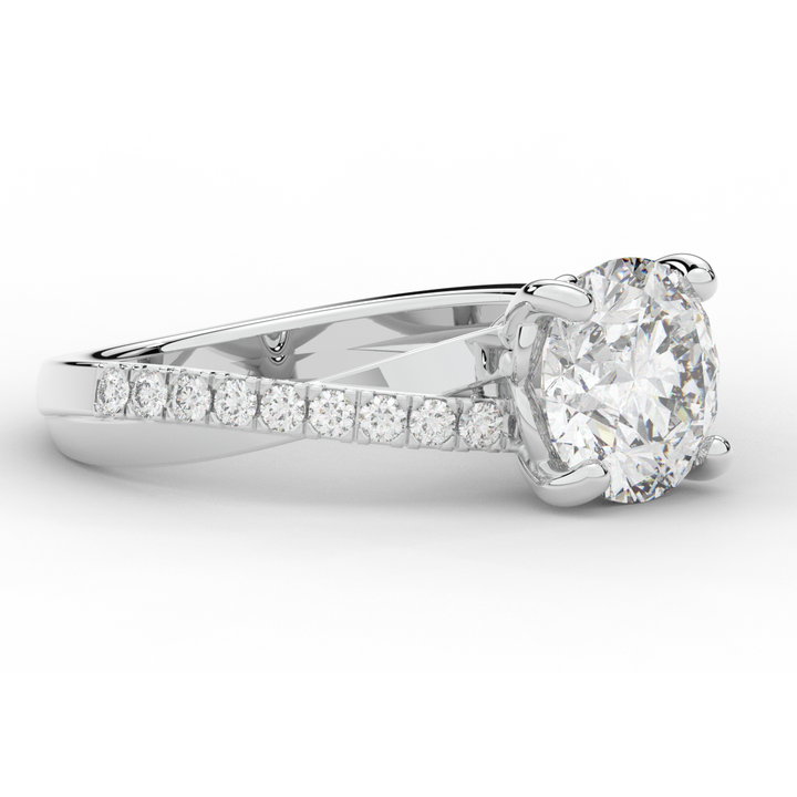 2.20CT.TW ROUND LAB DIAMOND TWISTBAND ENGAGEMENT RING - Nazarelle