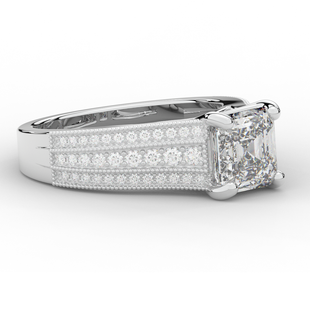 3.55CT.TW ASSCHER LAB DIAMOND ENGAGEMENT RING - Nazarelle