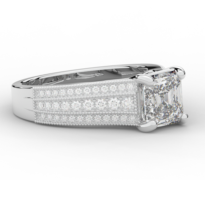 3.55CT.TW ASSCHER LAB DIAMOND ENGAGEMENT RING - Nazarelle