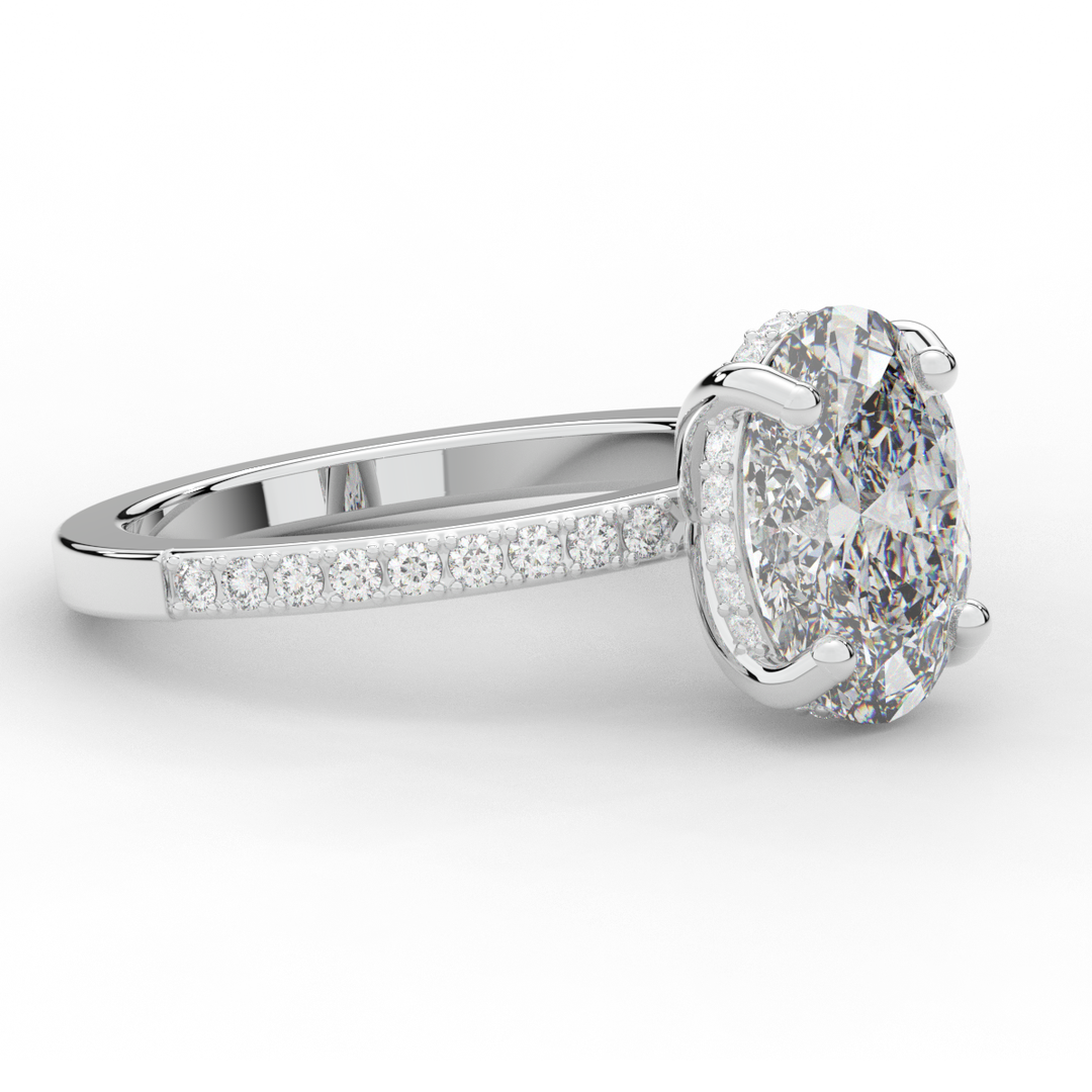 2.70CT.TW OVAL LAB DIAMOND SOLITAIRE ENGAGEMENT RING - Nazarelle