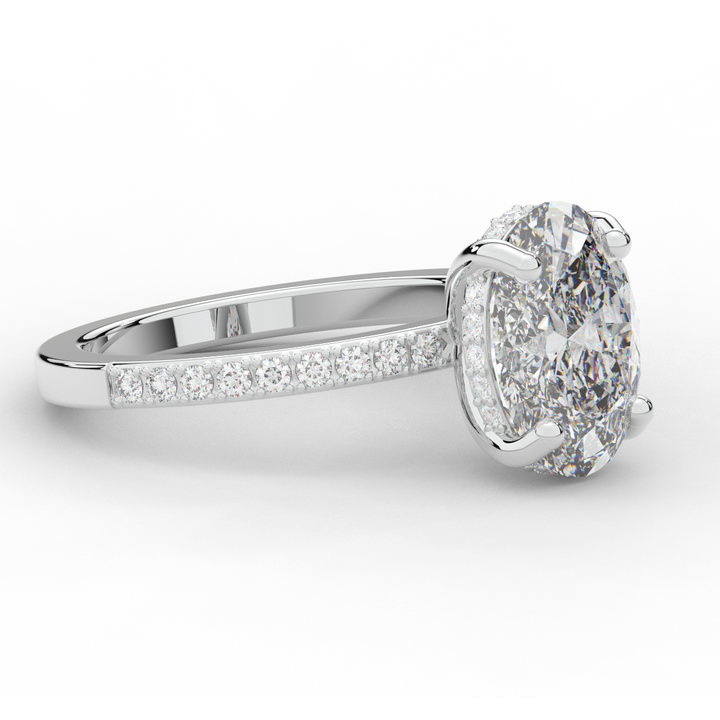 2.70CT.TW OVAL LAB DIAMOND SOLITAIRE ENGAGEMENT RING - Nazarelle