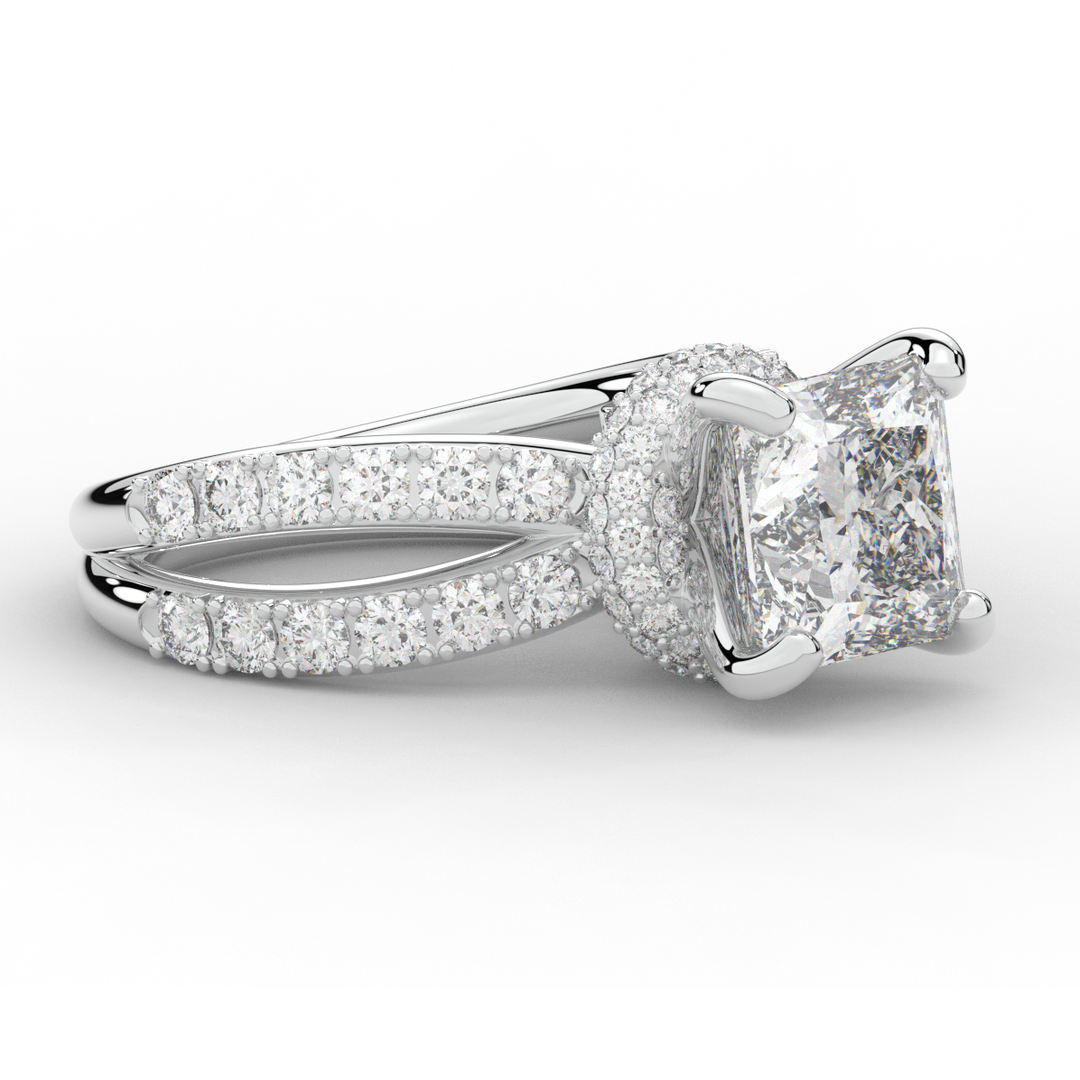 5.25CT.TW PRINCESS LAB DIAMOND ENGAGEMENT RING - Nazarelle