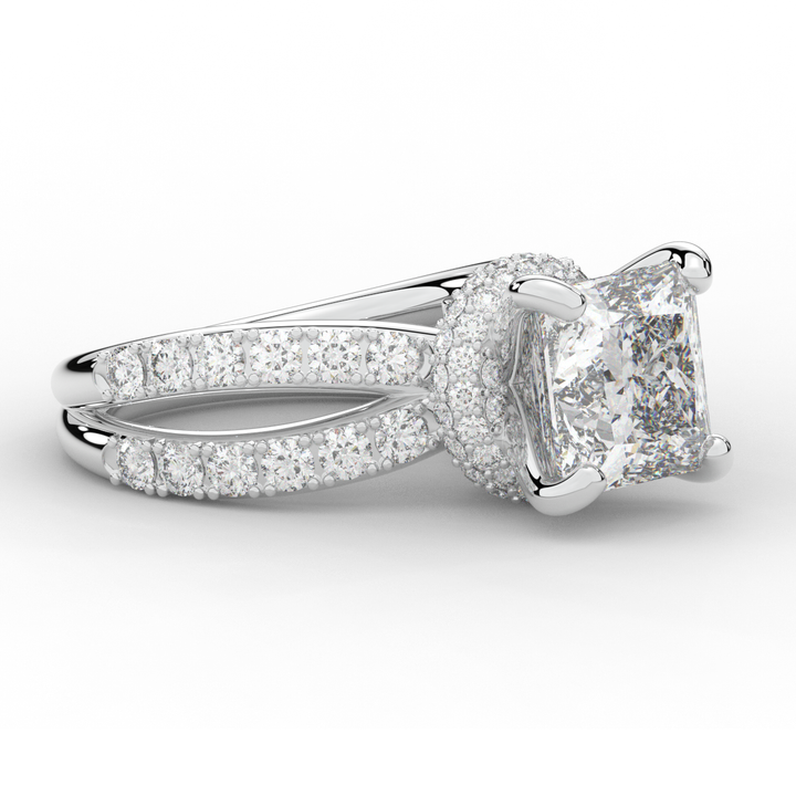 5.25CT.TW PRINCESS LAB DIAMOND ENGAGEMENT RING - Nazarelle