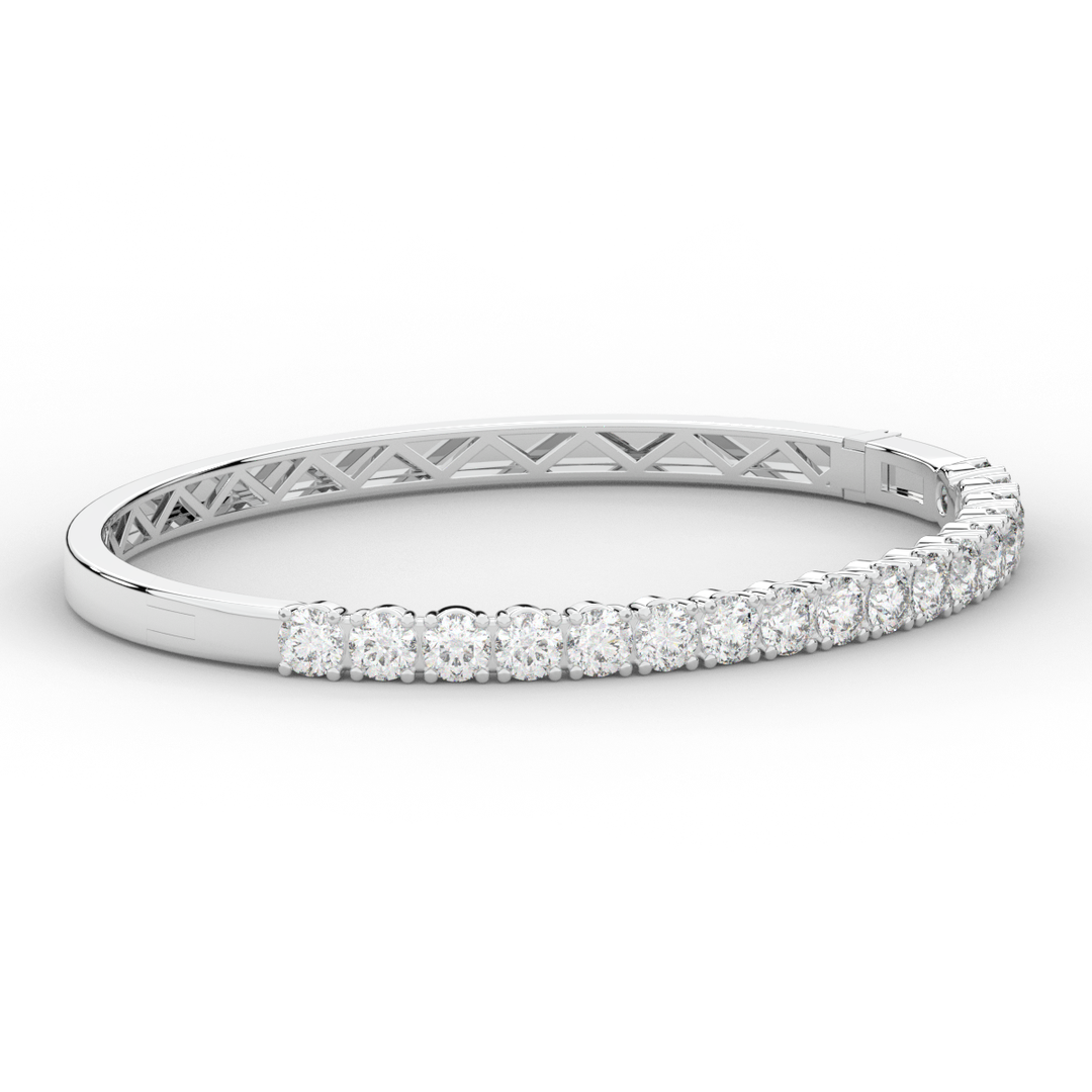 5.00CT.TW ROUND LAB DIAMOND BANGLE - Nazarelle