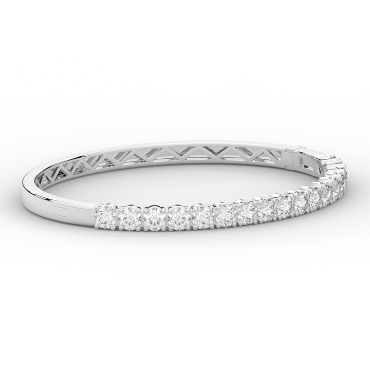 5.00CT.TW ROUND LAB DIAMOND BANGLE - Nazarelle