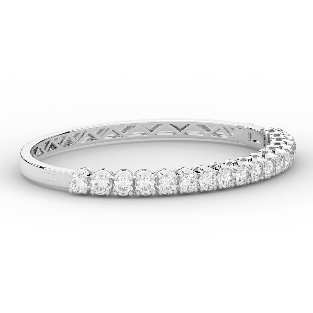 5.00CT.TW ROUND LAB DIAMOND BANGLE - Nazarelle