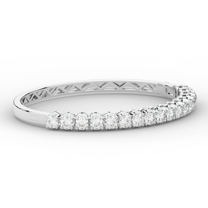 5.00CT.TW ROUND LAB DIAMOND BANGLE - Nazarelle