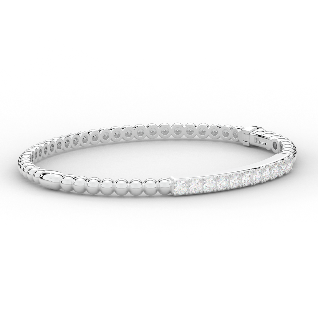 1.10CT.TW ROUND LAB DIAMOND BANGLE - Nazarelle